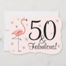 Search for retro 50th birthday invitations Flamingo