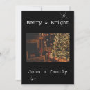 Search for black and white christmas cards Merry and bright