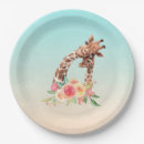 Search for giraffe paper plates Watercolor