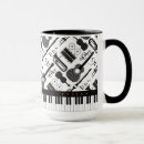 Search for musical instrument mugs Black and white