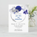 Search for royal blue silver birthday invitations Floral