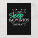 Search for badminton lover postcards Player