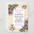 Search for bee baby girl shower invitations Flowers