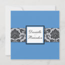 Search for monogram damask blue invitations Initial
