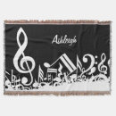 Search for music note blankets Black and white