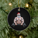 Search for weightlifting christmas tree decorations Santa