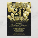 Search for golden 21st birthday invitations Black