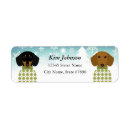 Search for two dogs return address labels Dachshund