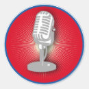 Search for vintage microphone stickers Singer