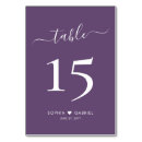 Search for purple table wedding table cards Heart