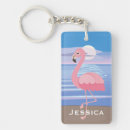 Search for flamingo rectangular key rings Beach