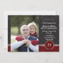 Search for red silver 25th anniversary invitations Black