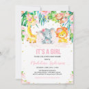Search for jungle baby girl shower invitations Watercolor floral