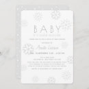 Search for grey and white baby shower invitations Snowflake