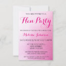 Search for pink hens party invitations Glitter