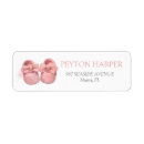 Search for baby shoe return address labels Watercolor
