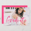 Search for hot pink graduation invitations Watercolor