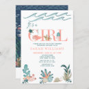 Search for sea baby girl shower invitations Watercolor