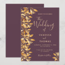 Search for maroon and gold wedding invitations Botanical