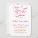 Search for hot pink and orange wedding invitations Typography