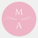 Search for dusty rose pink wedding stickers Initials