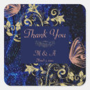 Search for blue and gold wedding stickers Initials