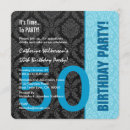 Search for damask birthday invitations Fifty