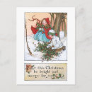 Search for vintage christmas children postcards Holly