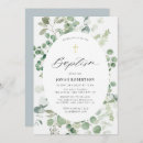 Search for eucalyptus baby christening invitations Watercolor