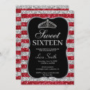 Search for red and silver sweet 16 invitations 16th birthday
