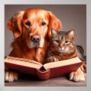 Search for cat reading book posters Dog