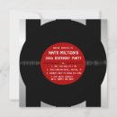 Search for vintage record birthday invitations Red
