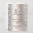 Search for 25th silver birthday invitations Elegant