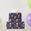 Search for purple skulls wrapping paper Halloween