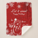 Search for red white christmas blankets Let it snow