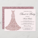 Search for diamond sweet 16 invitations Rose gold