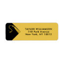 Search for gold graduation return address labels Black