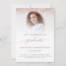 Search for rose gold glitter graduation invitations Glam