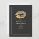 Search for gold and black hens party invitations Lips