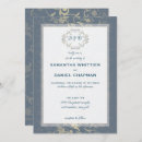 Search for royal blue damask invitations Elegant
