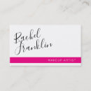 Search for hot pink and black business cards Makeup artist