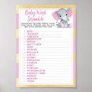 Search for gold elephants posters Baby girl