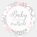 Search for pink and silver baby shower stickers Baby it's cold outside