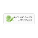 Search for green hydrangea return address labels Watercolor