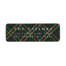 Search for plaid return address labels Red and green