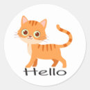 Search for orange tiger cat stickers Cartoon