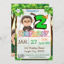 Search for monkey 2nd birthday invitations Boy