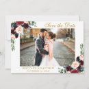 Search for burgundy gold save the dates Watercolor floral