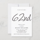 Search for 62nd birthday invitations Modern