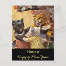 Search for vintage cat new years cards Cute